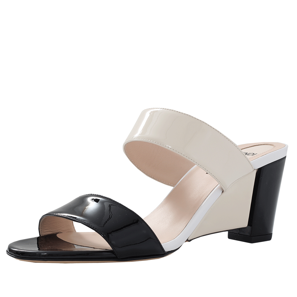FENDI-Double Strap Notch Wedge Sandal-