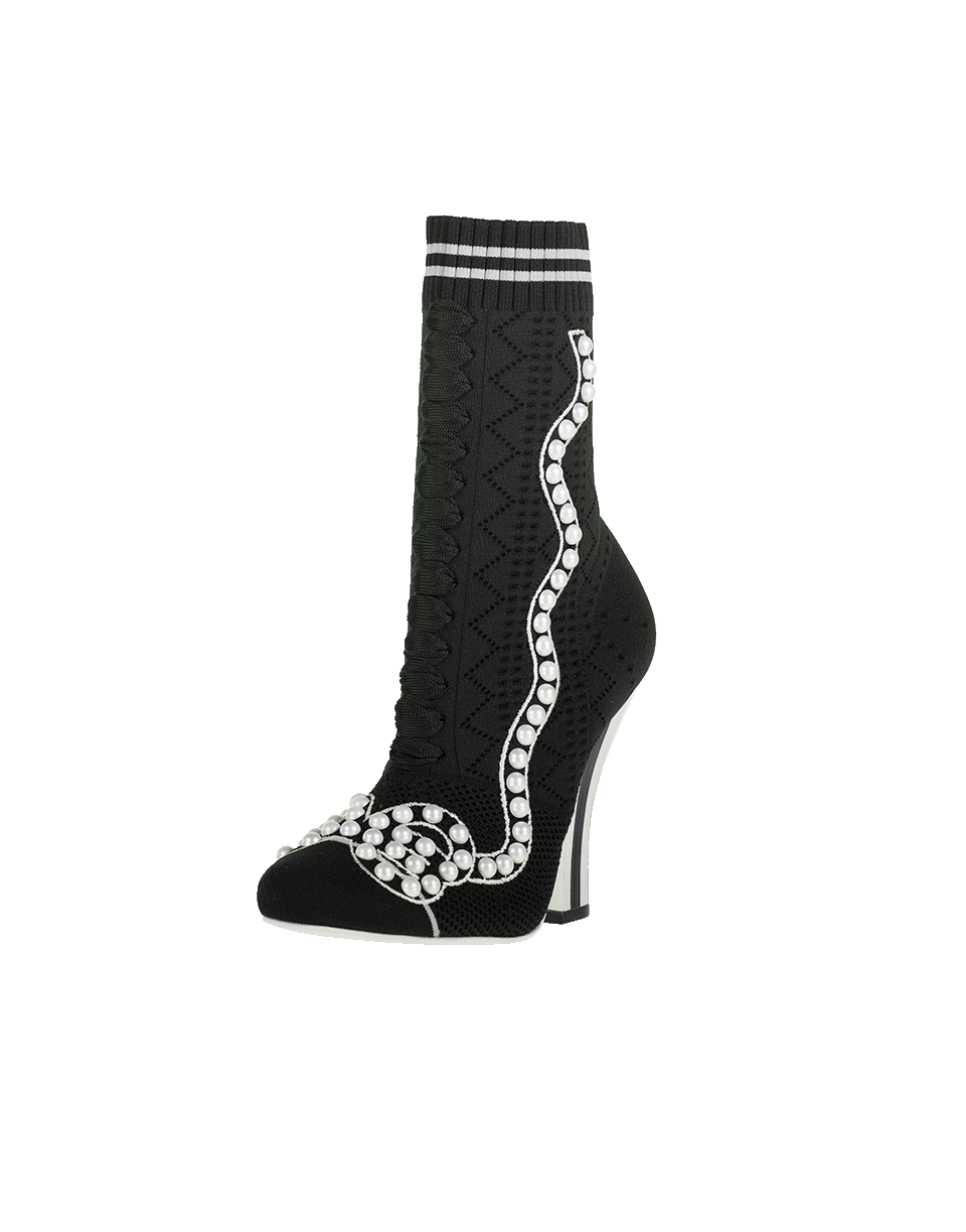 FENDI-Pearl Bow Bootie-