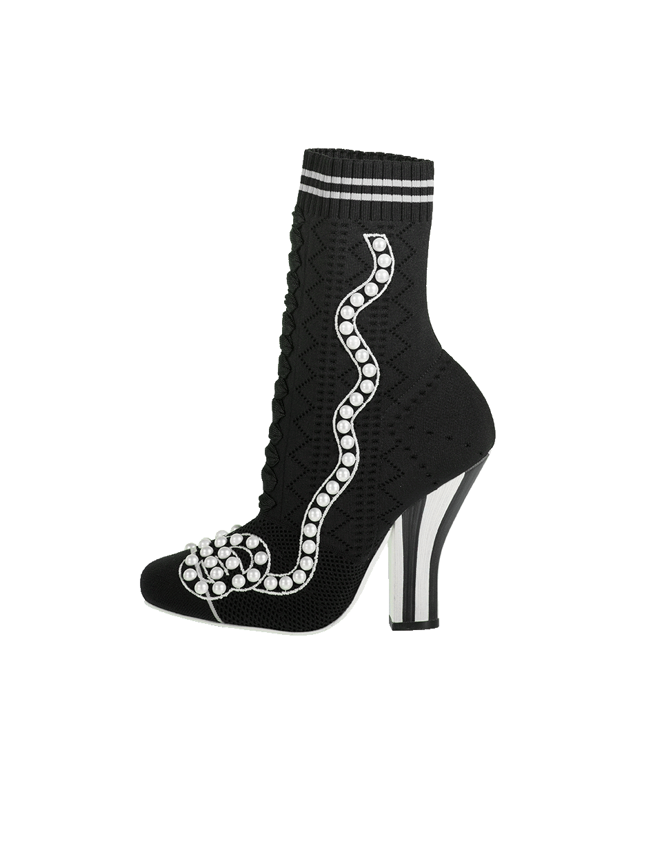 FENDI-Pearl Bow Bootie-