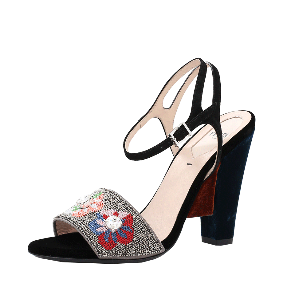 FENDI-Fantasia Floral Beaded Sandal-