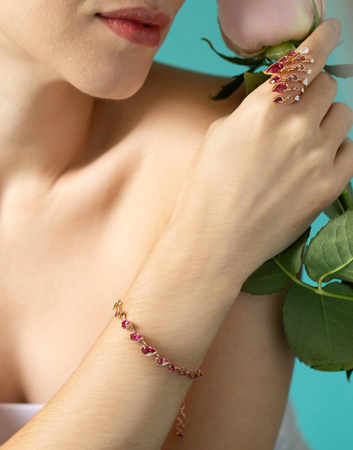 FERNANDO JORGE-Rubellite Flicker Bracelet-ROSE GOLD