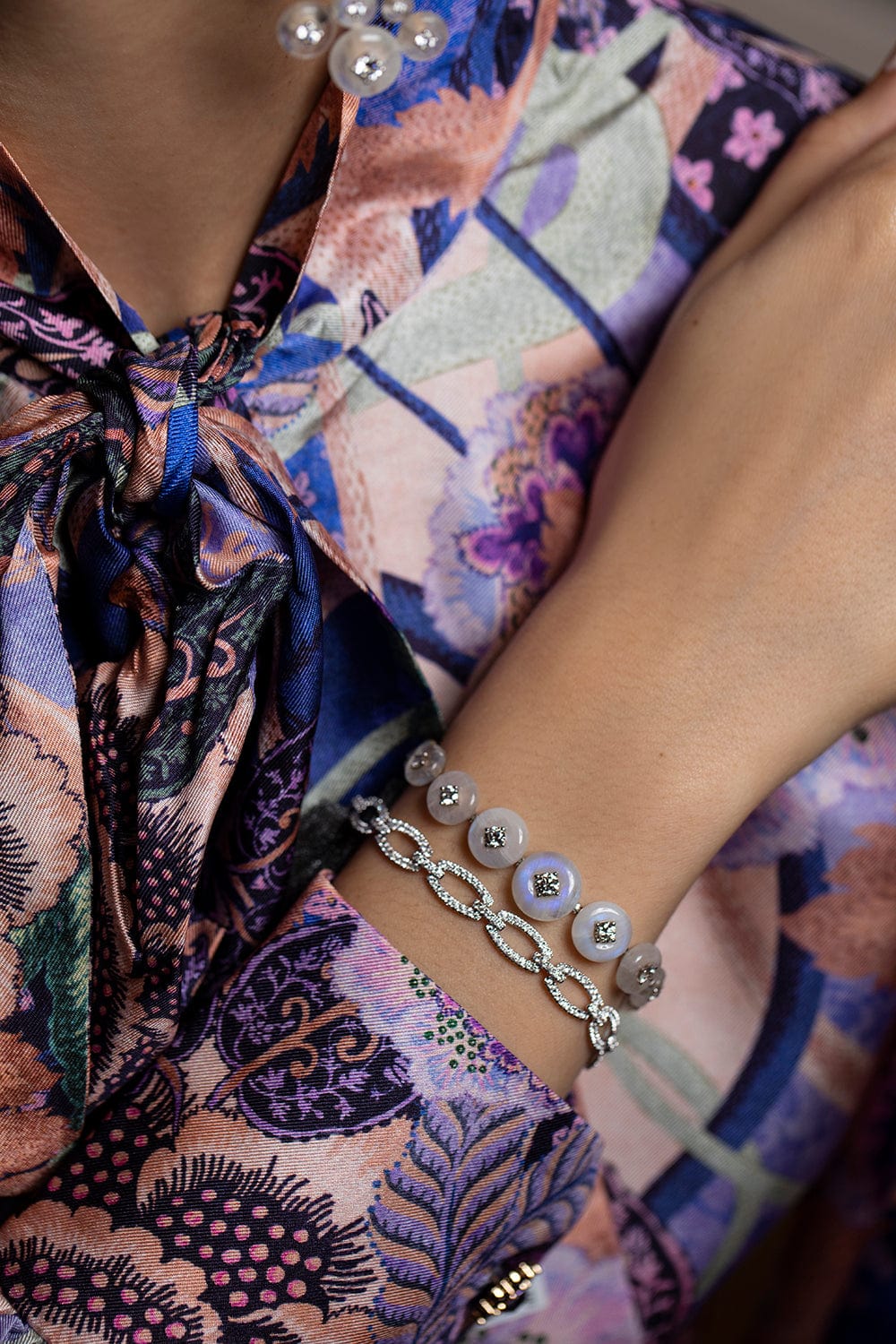 FERNANDO JORGE-Moonstone Surrounding Bracelet-WHITE GOLD
