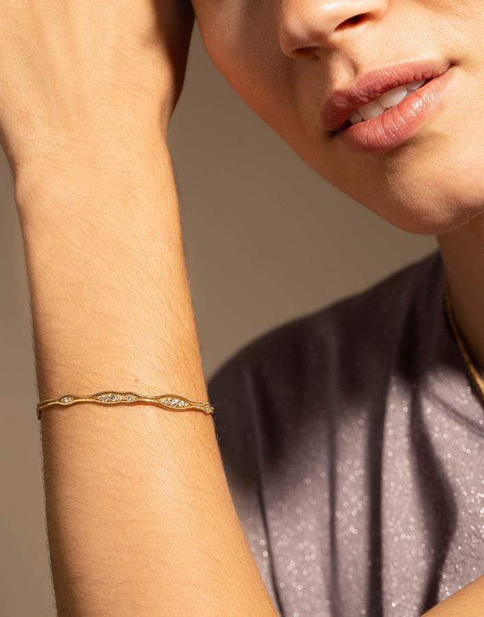FERNANDO JORGE-Fluid Diamonds Bracelet-YELLOW GOLD