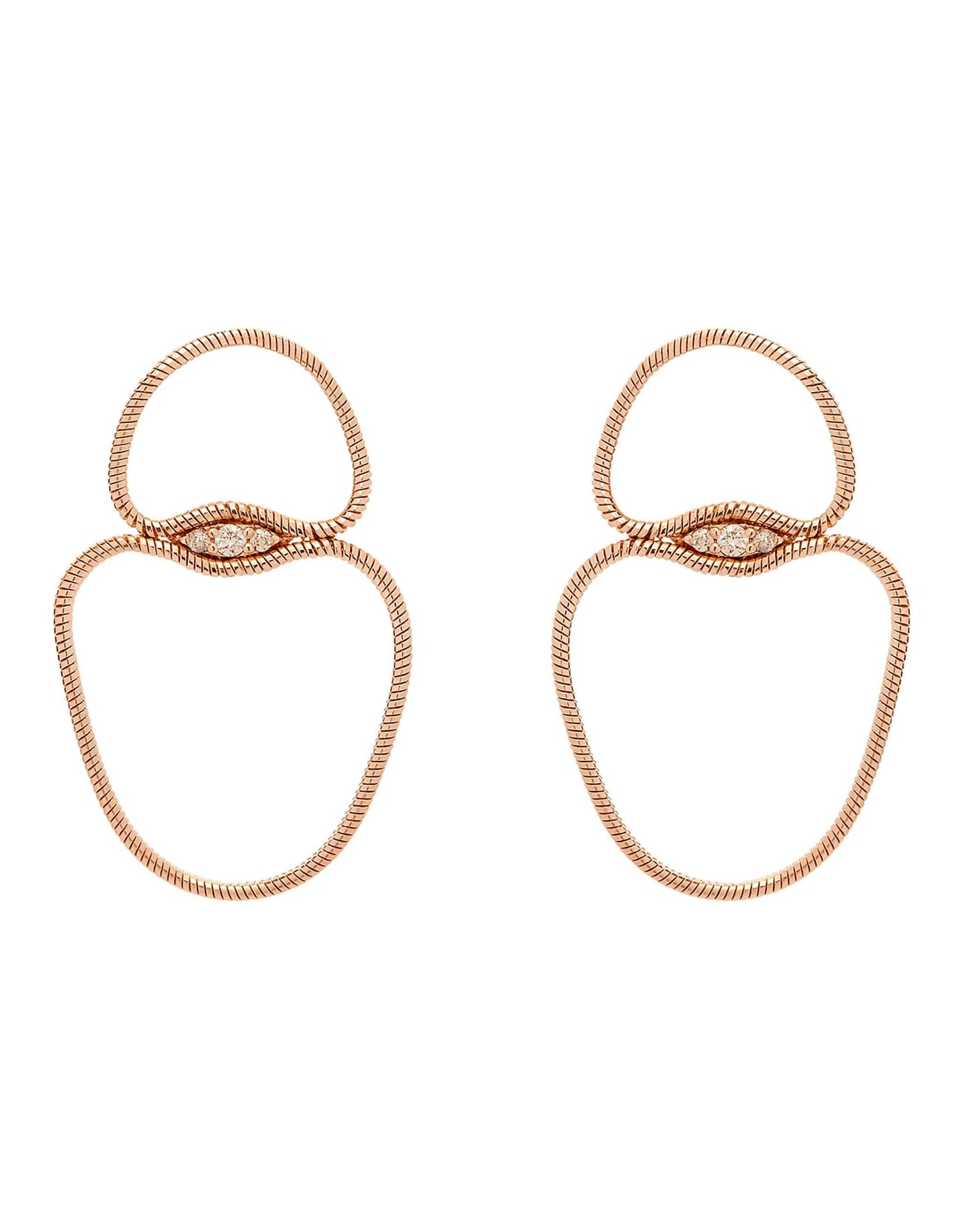 FERNANDO JORGE-Fluid Diamonds Small Chain Earrings-ROSE GOLD