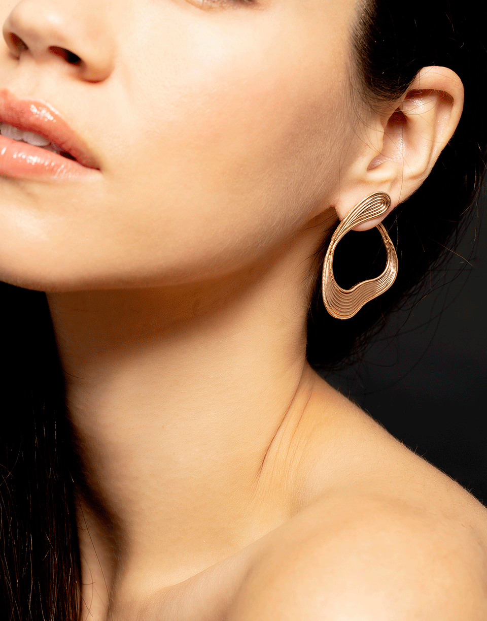 FERNANDO JORGE-Medium Stream Hoop Earrings-ROSE GOLD