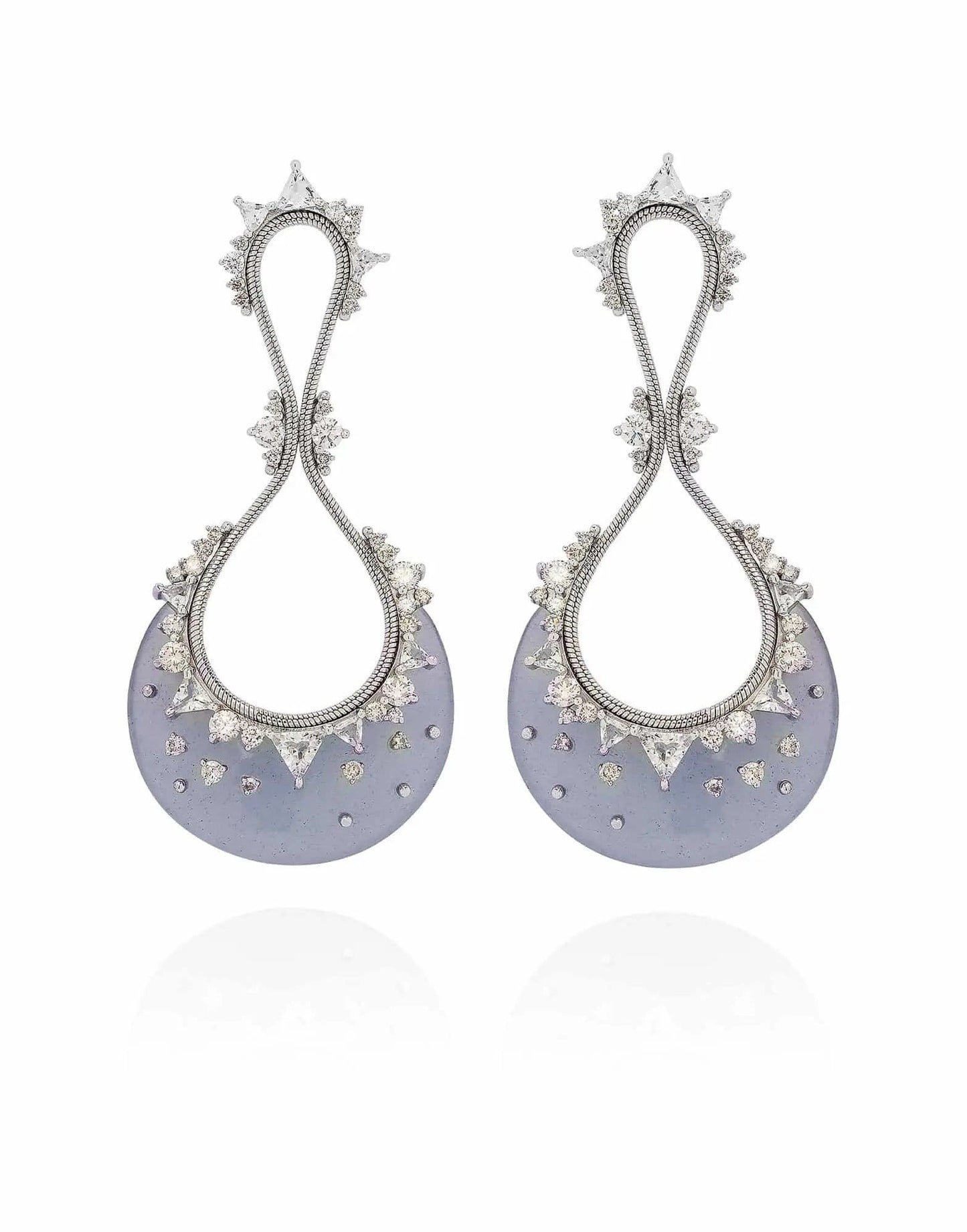 FERNANDO JORGE-Chalcedony Fusion Drop Earrings-WHITE GOLD
