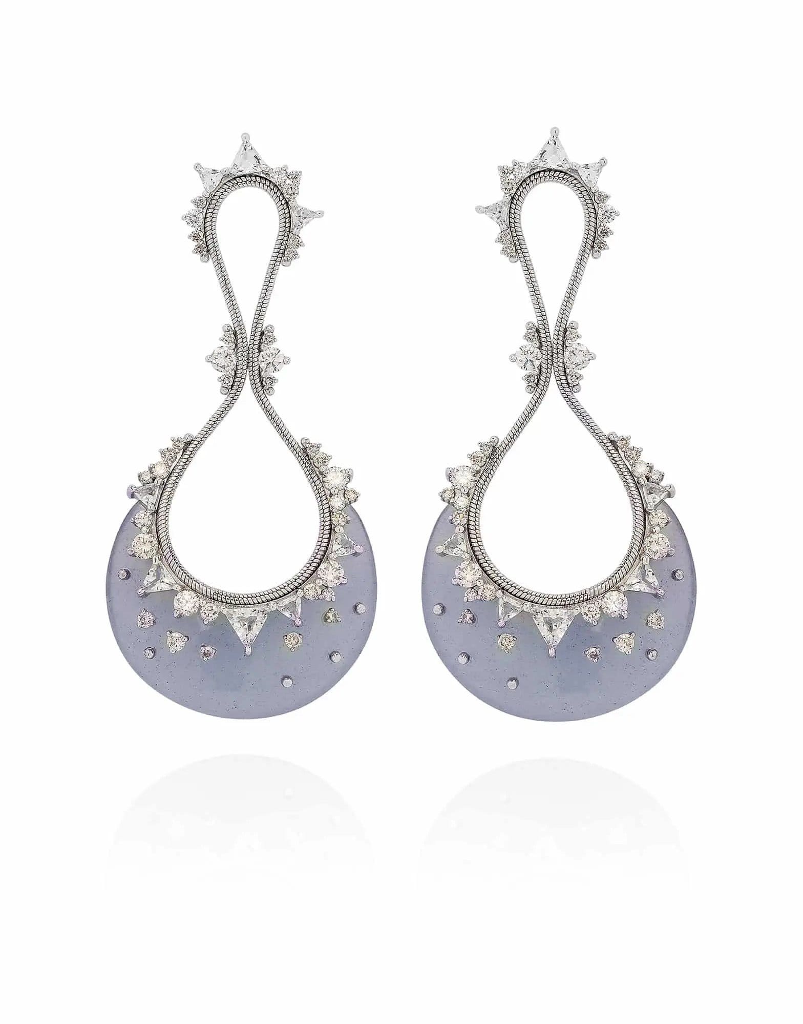FERNANDO JORGE-Chalcedony Fusion Drop Earrings-WHITE GOLD