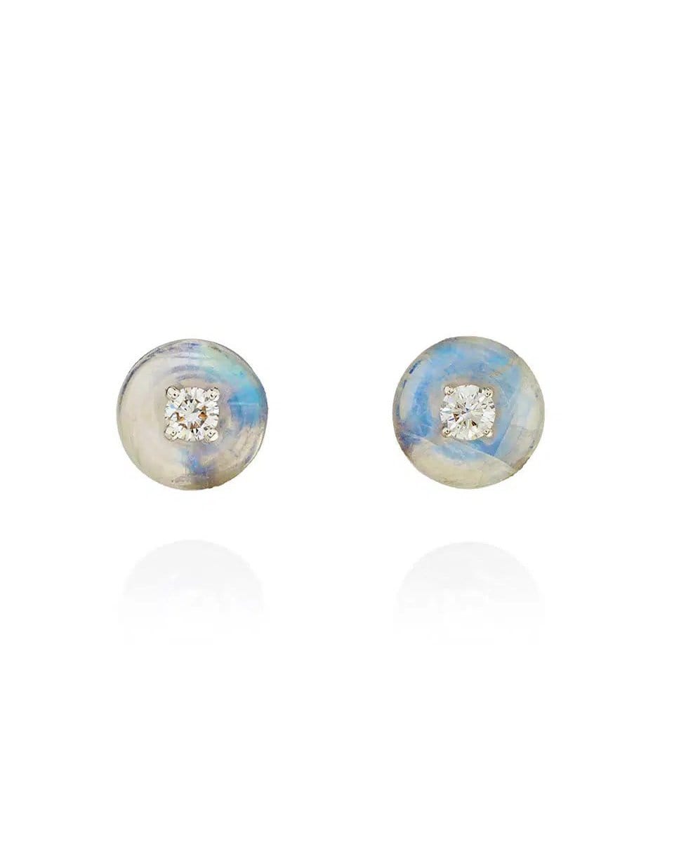 FERNANDO JORGE-Medium Moonstone Orbit Studs-WHITE GOLD