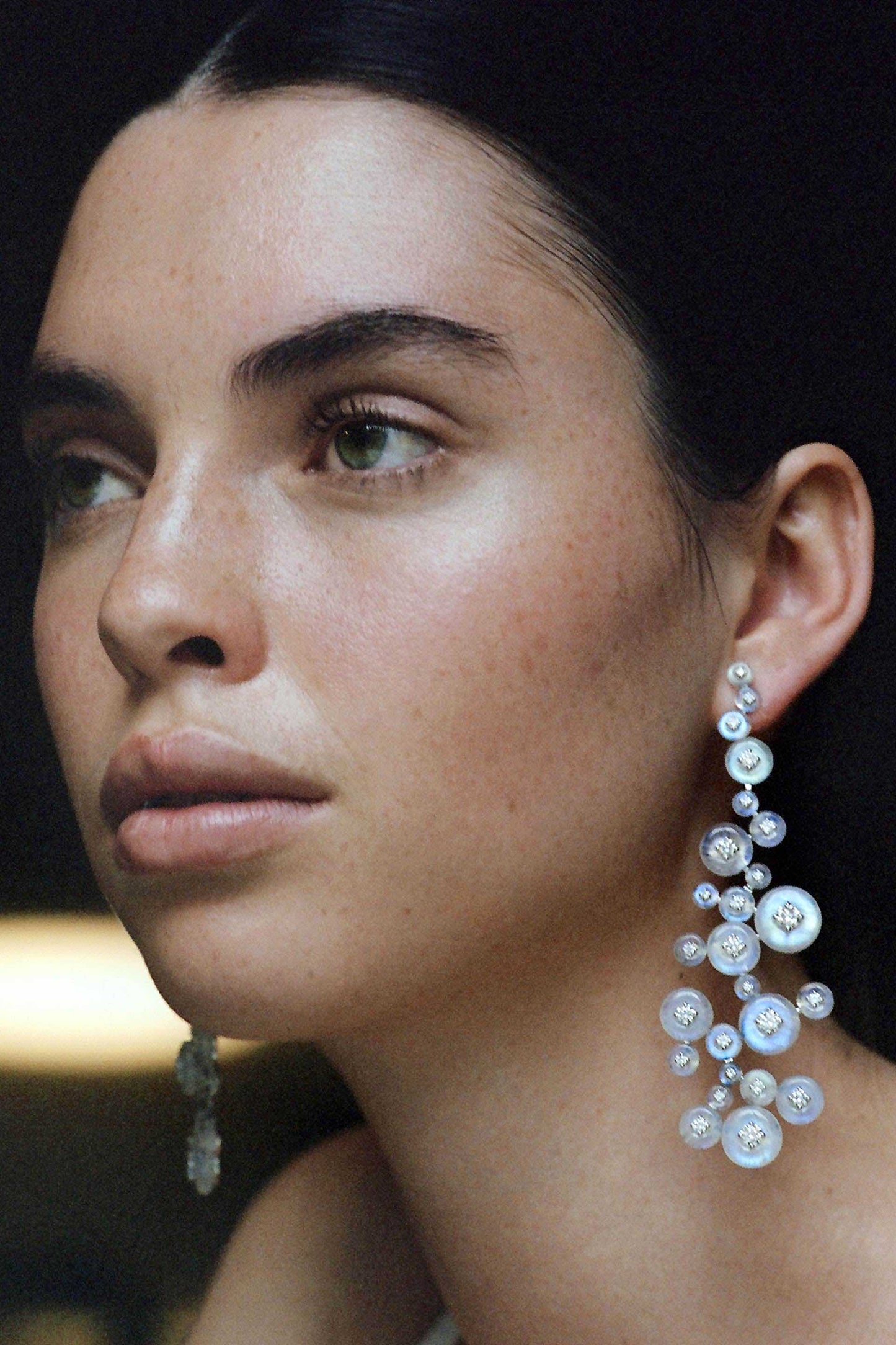 FERNANDO JORGE-Moonstone Nebula Earrings-WHITE GOLD