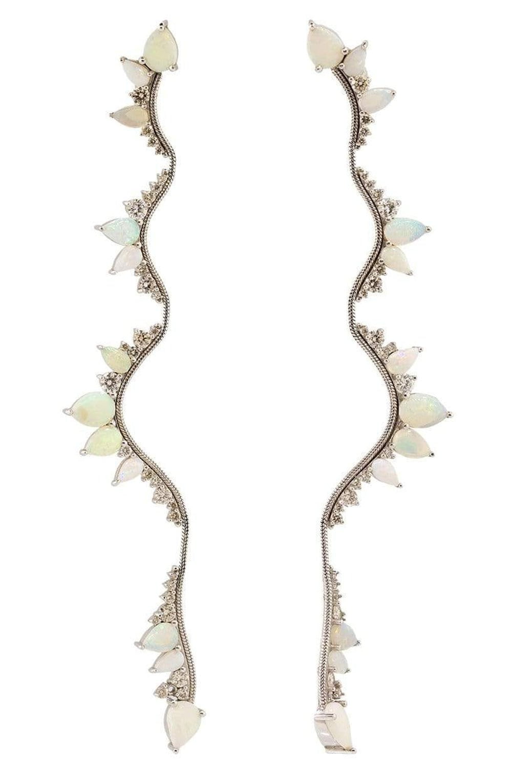 FERNANDO JORGE-Opal and Diamond Electric Bold Earrings-WHITE GOLD