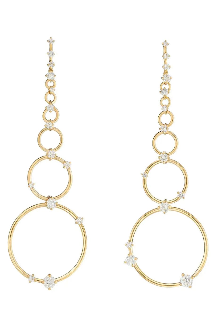 FERNANDO JORGE-Aerial Diamond Loop Earrings- Yellow Gold-YELLOW GOLD