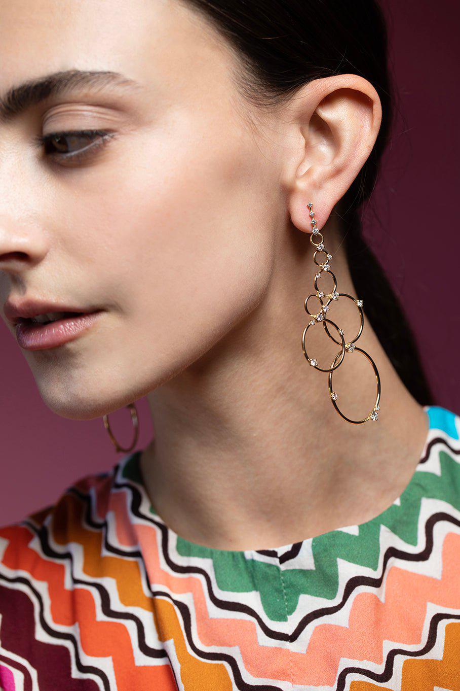 FERNANDO JORGE-Diamond Juggler Earrings-YELLOW GOLD