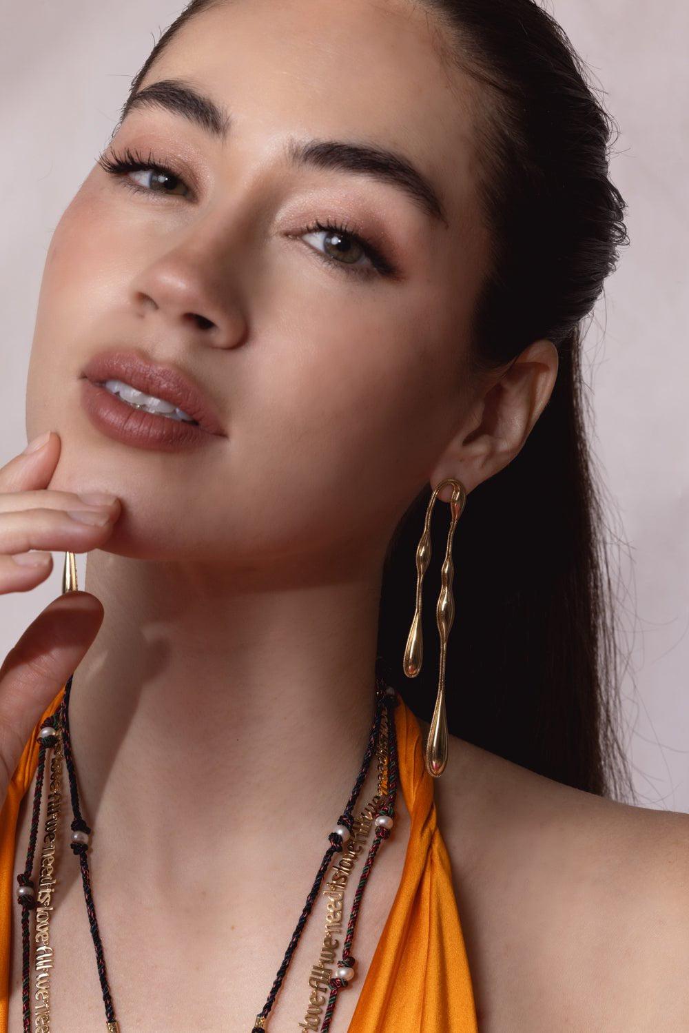 FERNANDO JORGE-Fluid Doubled Earrings-YELLOW GOLD