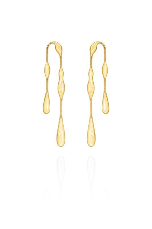 FERNANDO JORGE-Fluid Doubled Earrings-YELLOW GOLD