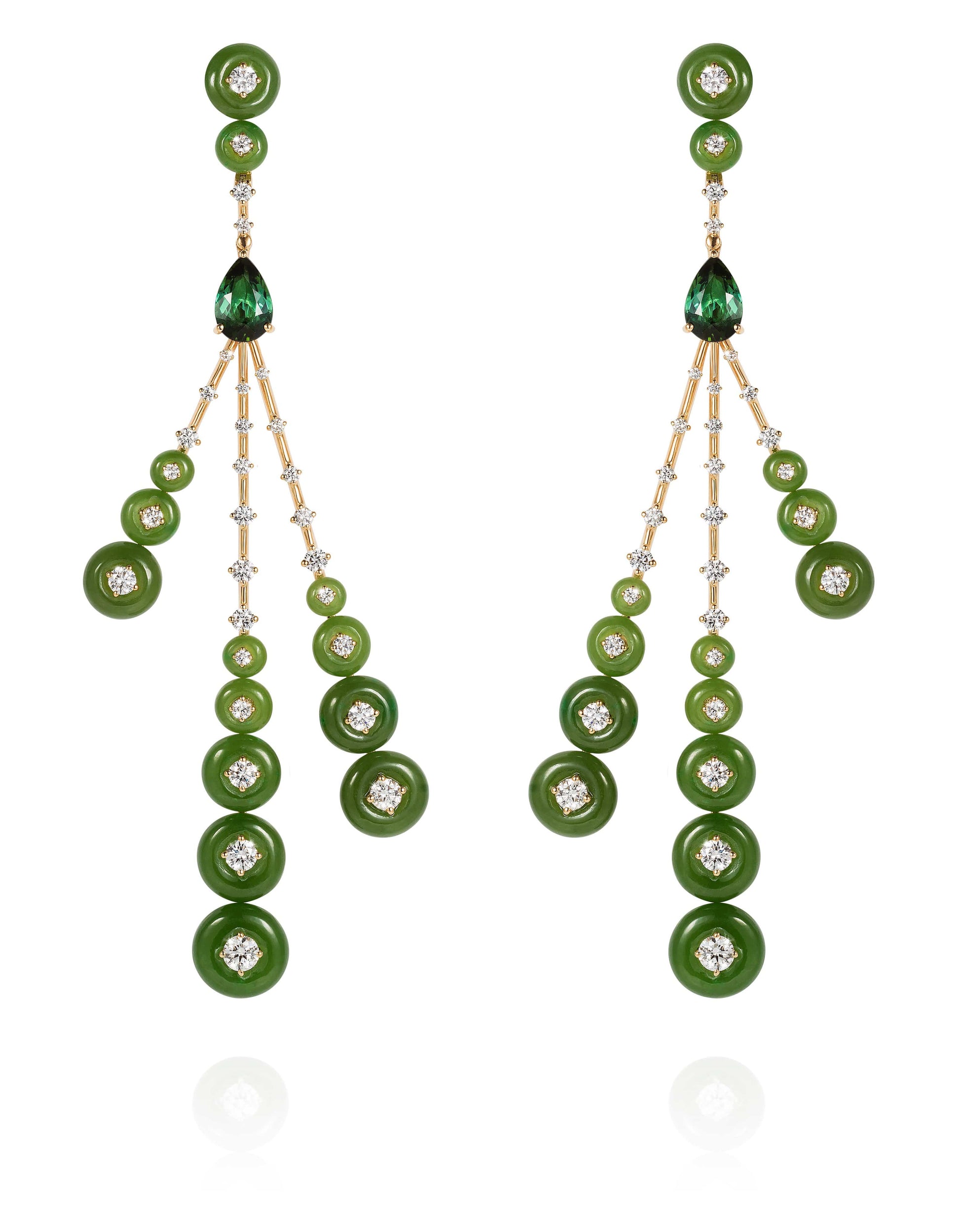 FERNANDO JORGE-Rocket Jade Earrings-YELLOW GOLD