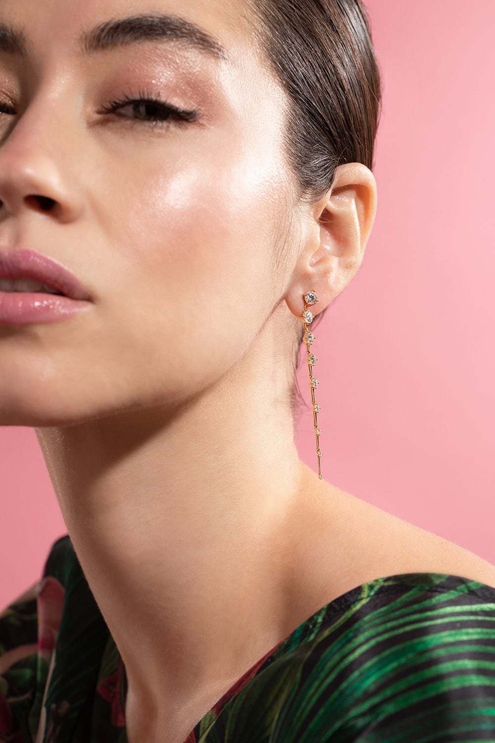 FERNANDO JORGE-Sequence Diamond Long Earrings-YELLOW GOLD