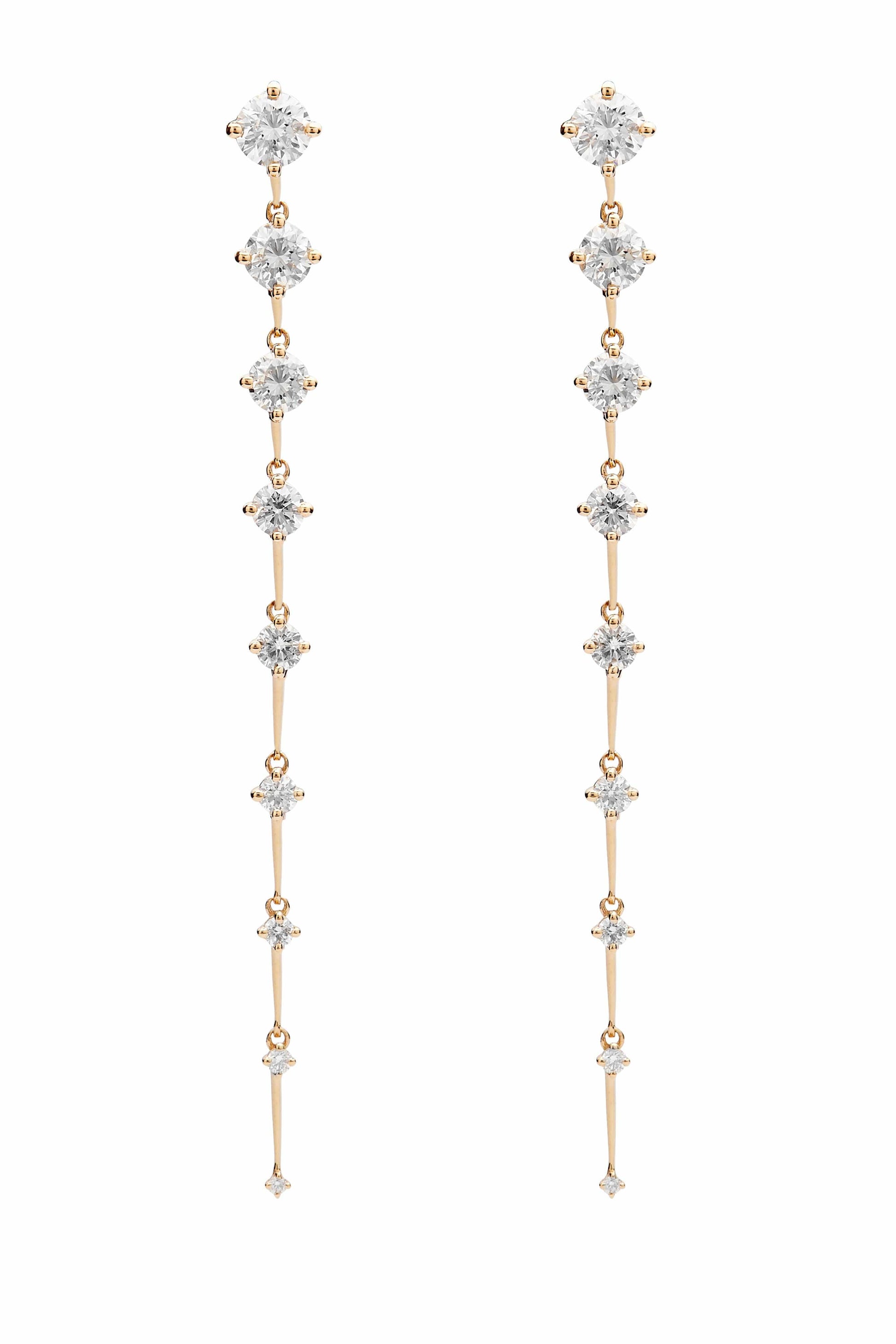 FERNANDO JORGE-Sequence Diamond Long Earrings-YELLOW GOLD