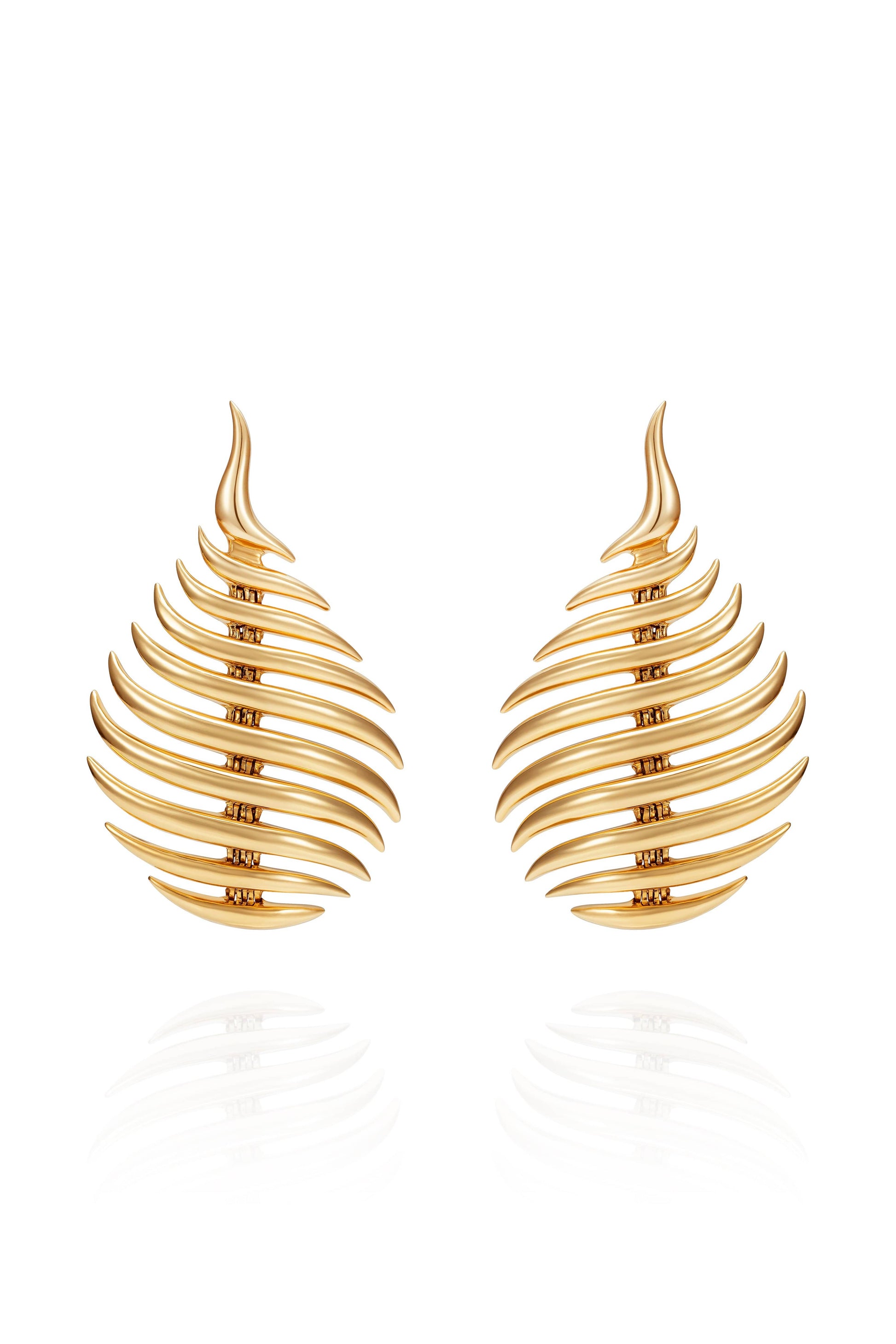FERNANDO JORGE-Small Flame Earrings-YELLOW GOLD