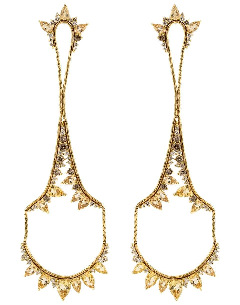 FERNANDO JORGE-Topaz and Diamond Electric Drop Earrings-YELLOW GOLD