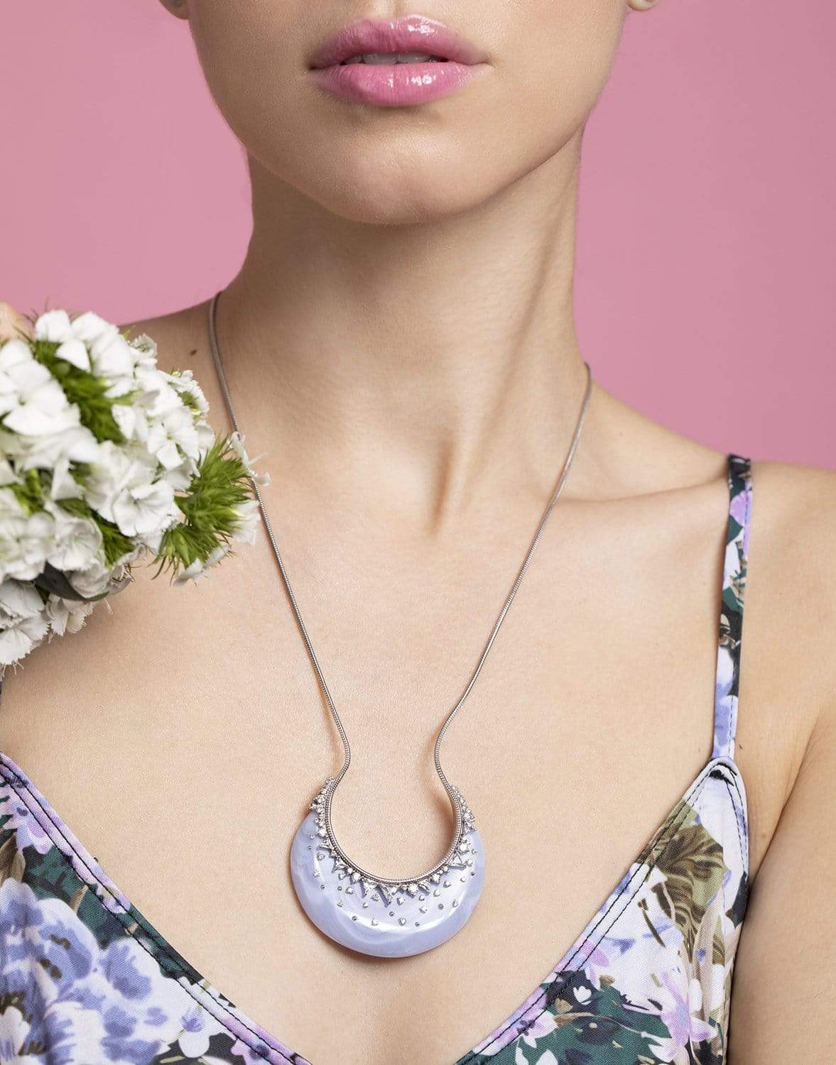 FERNANDO JORGE-Chalcedony Fusion Necklace-WHITE GOLD