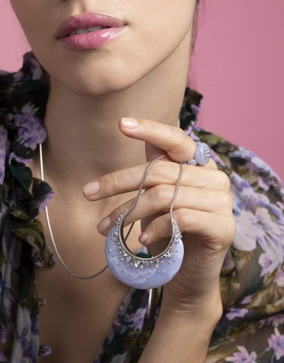 FERNANDO JORGE-Chalcedony Fusion Necklace-WHITE GOLD