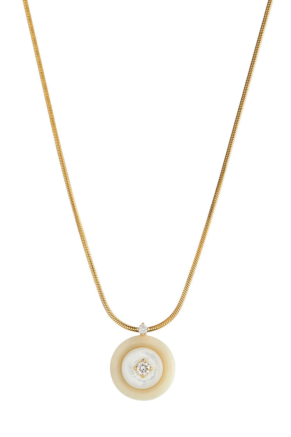FERNANDO JORGE-Small Pearl Signal Pendant-YELLOW GOLD