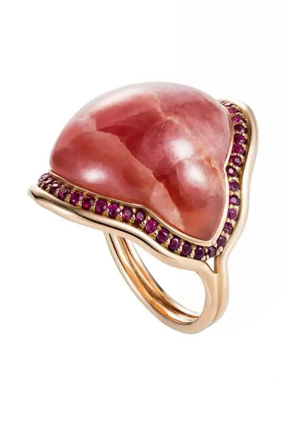 FERNANDO JORGE-Fluid Framed Stone Ring - Ruby-ROSE GOLD
