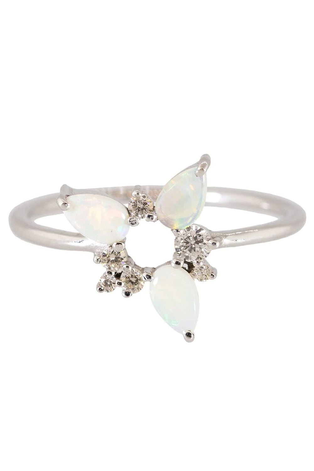 FERNANDO JORGE-Opal and Diamond Electric Spark Ring-WHITE GOLD