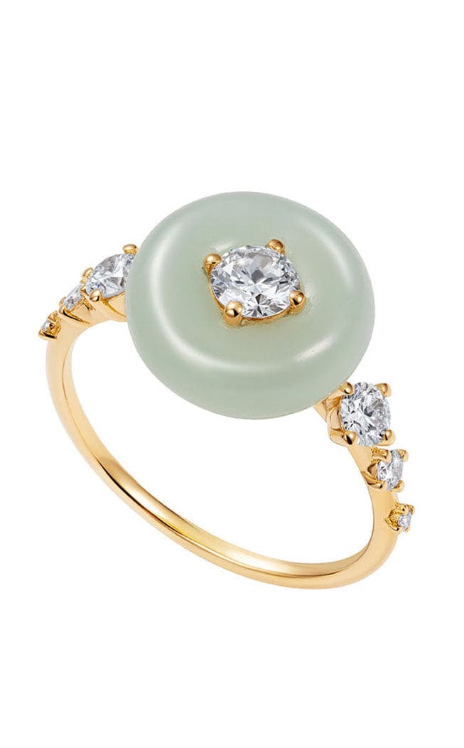 FERNANDO JORGE-Aquamarine Diamond Orbit Ring-YELLOW GOLD