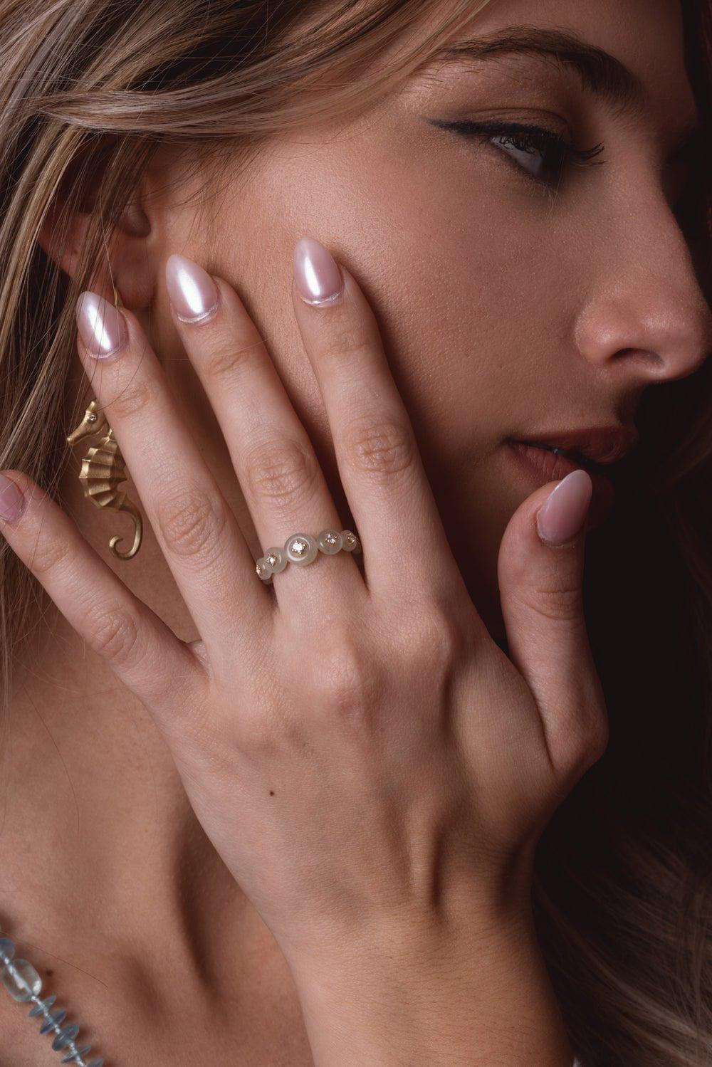 FERNANDO JORGE-Aquamarine Surrounding Ring-YELLOW GOLD