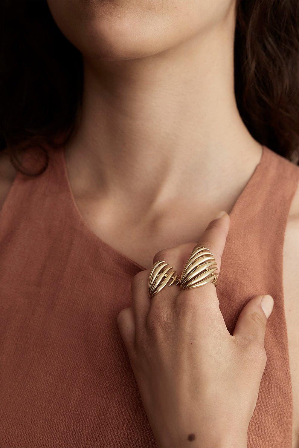 FERNANDO JORGE-Medium Flame Ring-YELLOW GOLD