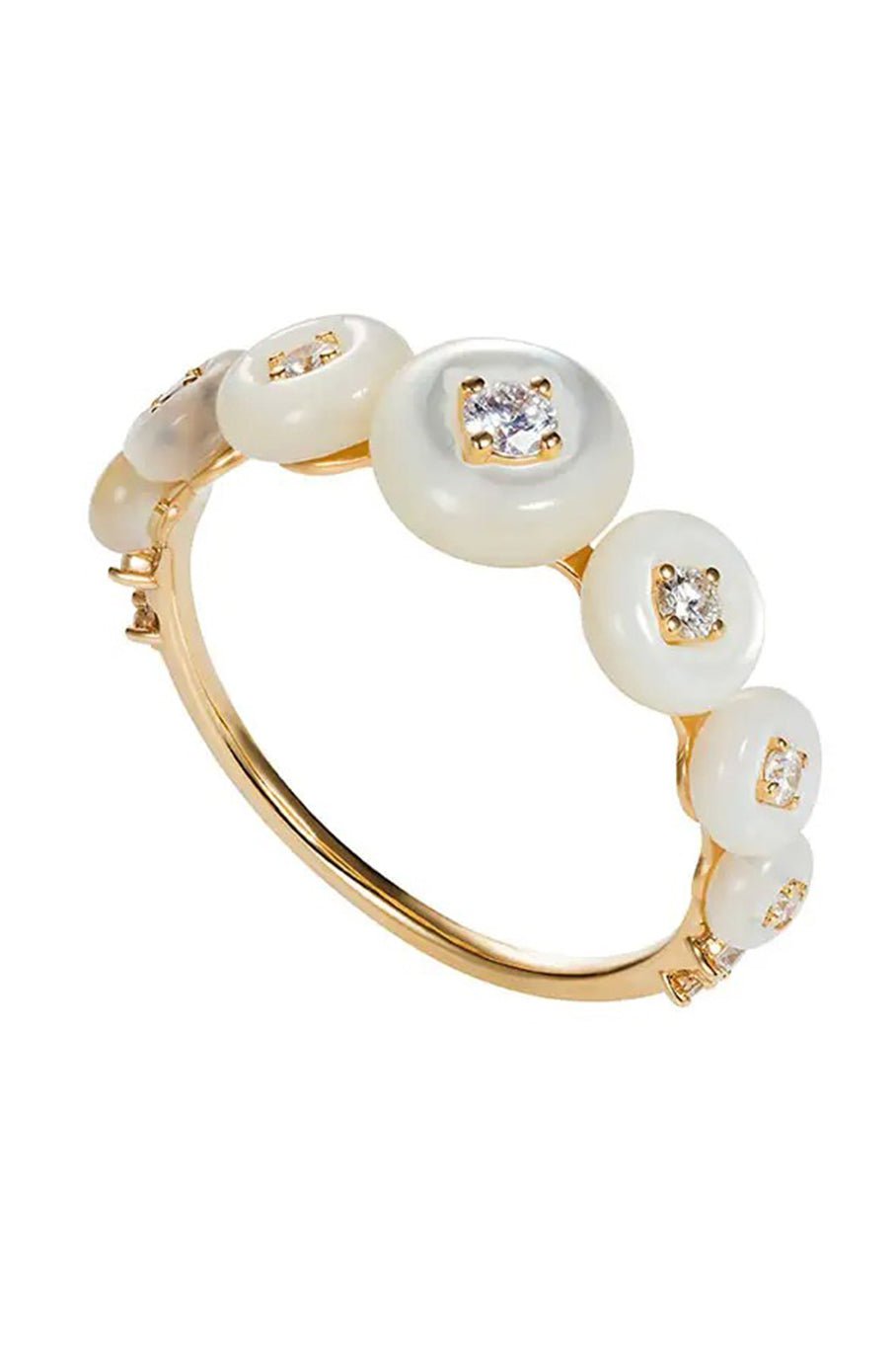 FERNANDO JORGE-Small Surrounding Ring - Pearl-YELLOW GOLD