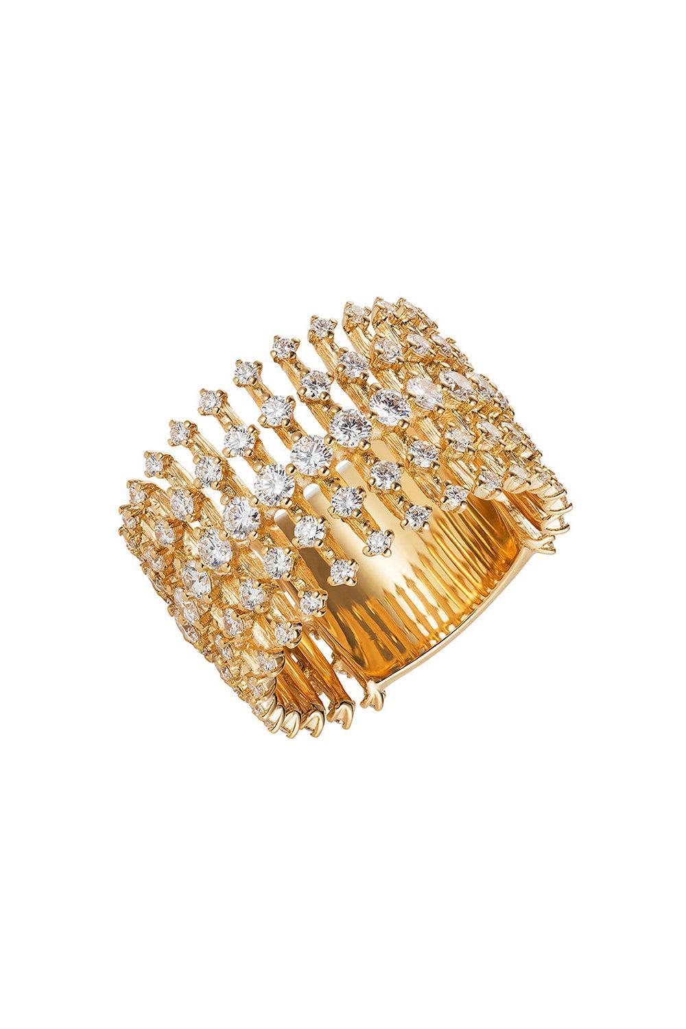 Diamond Disco Wide Band Ring-YELLOW GOLD-6.75-JEWELRYFINE JEWELRING-FERNANDO JORGE