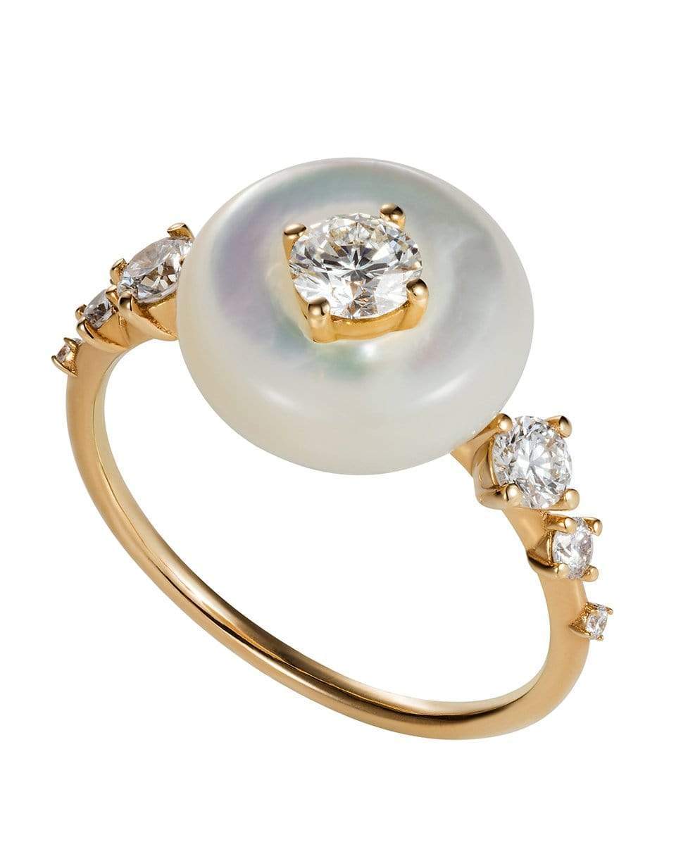 FERNANDO JORGE-Mother of Pearl Diamond Orbit Ring-YELLOW GOLD