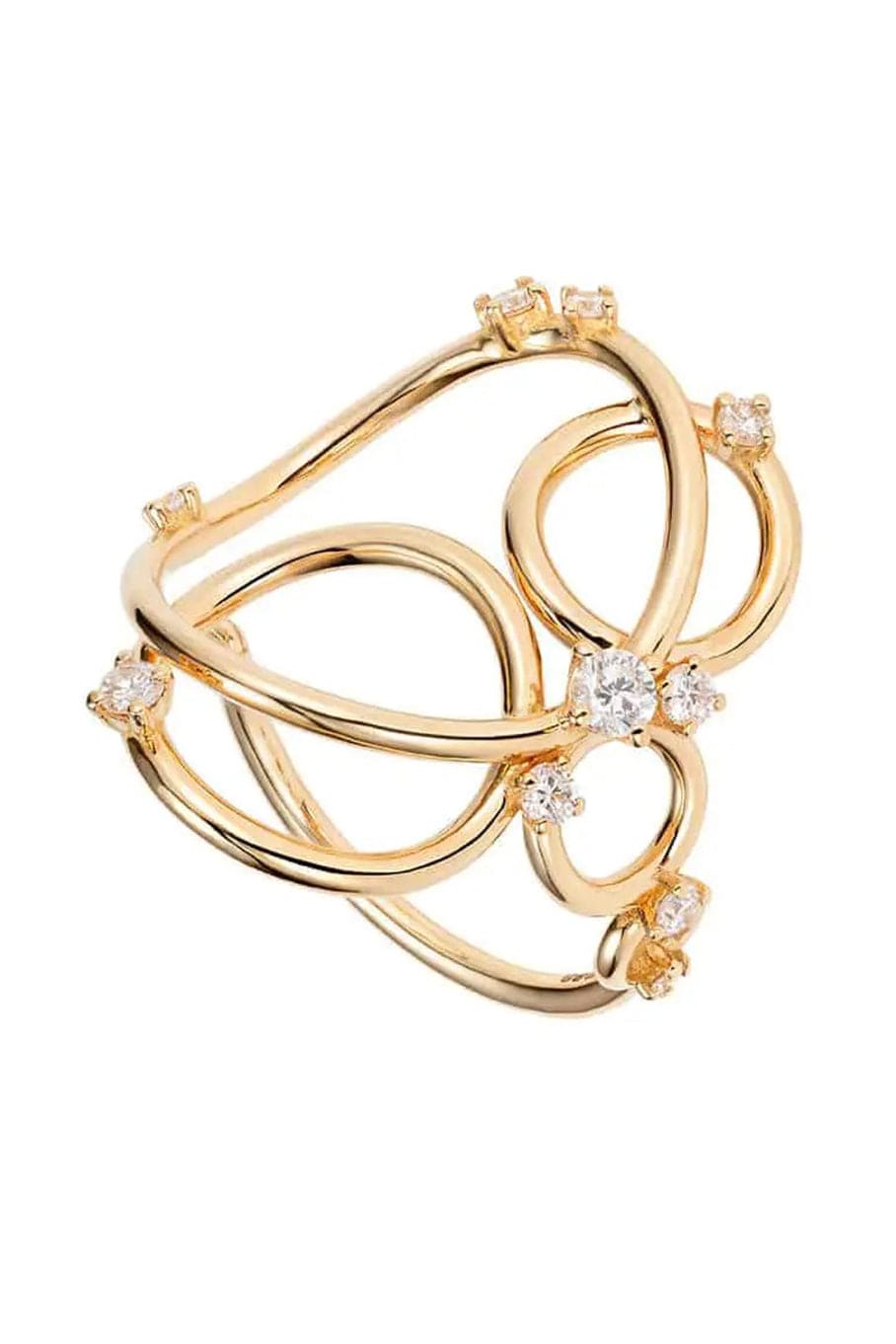 FERNANDO JORGE-Aerial Juggler Diamond Ring- Yellow Gold-YELLOW GOLD