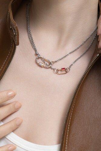 Rolling Curb Necklace - Silver Yellow Gold - 18in-SILVER-18-JEWELRYFINE JEWELNECKLACE O-MARLA AARON