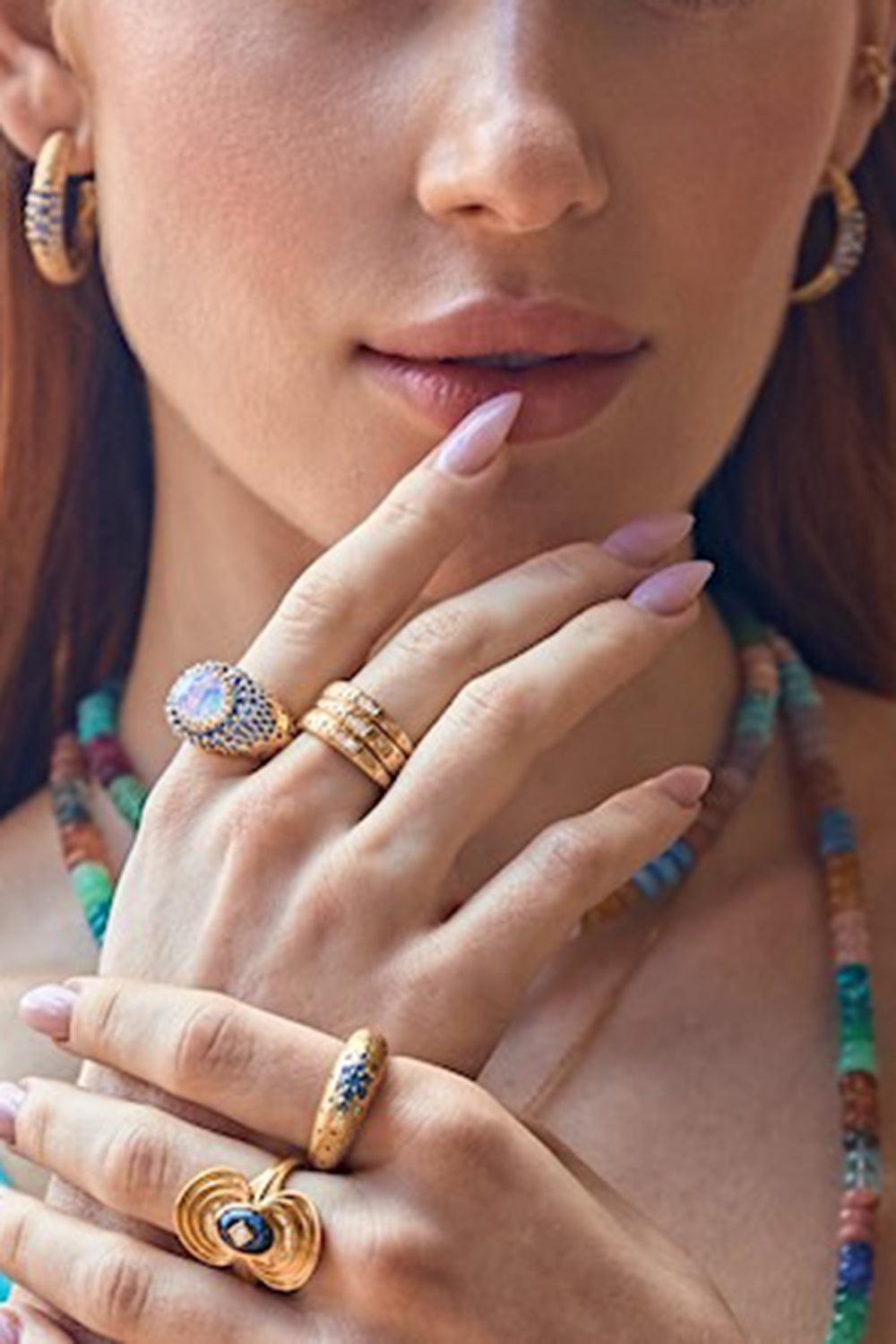 Frozen Fire Opal Ring-YELLOW GOLD-8-JEWELRYFINE JEWELRING-MEREDITH YOUNG