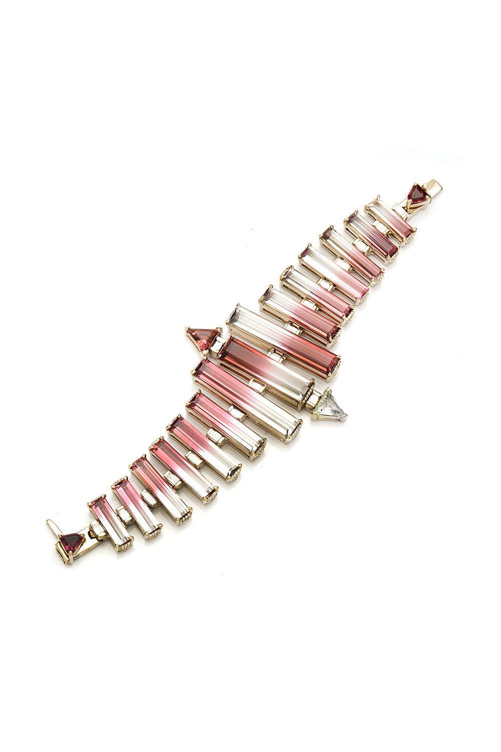 FISZMAN JEWEL-Large Bicolor Rubellite Bracelet-WHITE GOLD