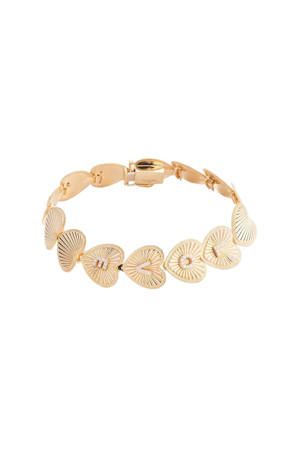 Love Heart Token Bracelet-YELLOW GOLD-M-JEWELRYFINE JEWELBRACELET O-FOUNDRAE