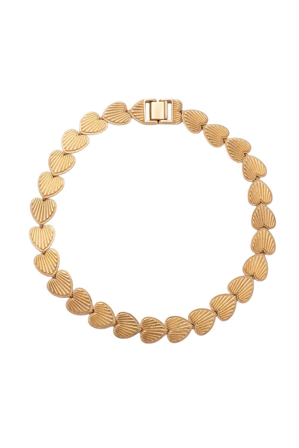 True Love - Small Heart Token Bracelet-YELLOW GOLD-6.5-JEWELRYFINE JEWELBRACELET O-FOUNDRAE