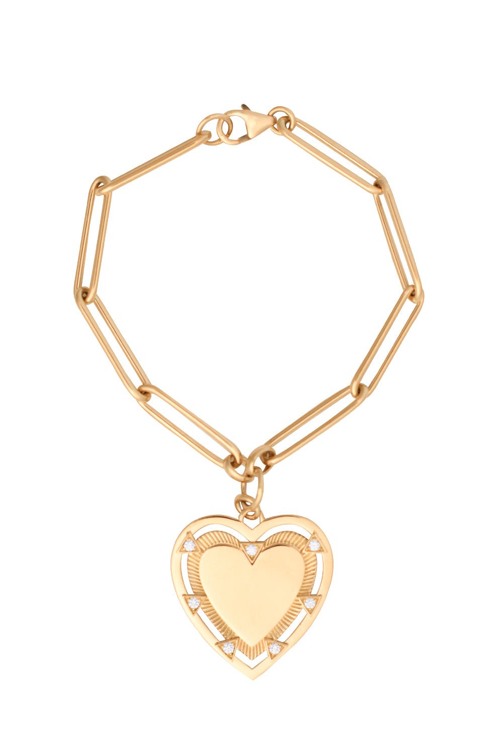 FOUNDRAE-Heart Token - Love Extended Clip Chain Bracelet-YELLOW GOLD