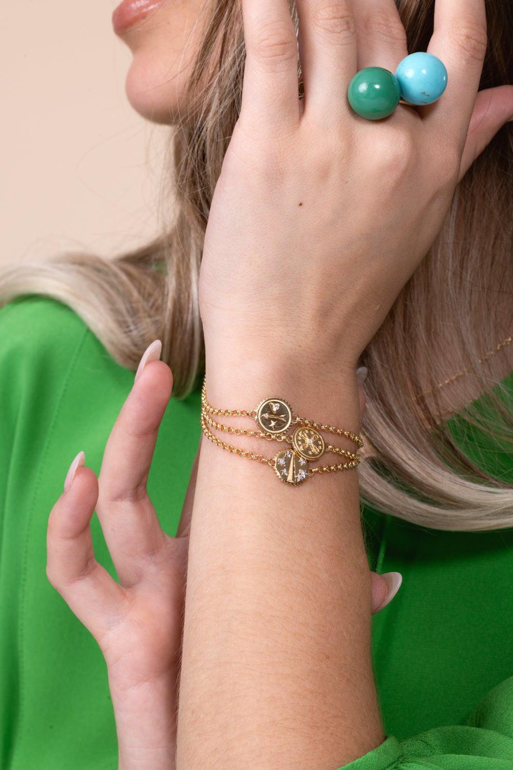 FOUNDRAE-Resilience - Mini Stationary Bracelet-YELLOW GOLD