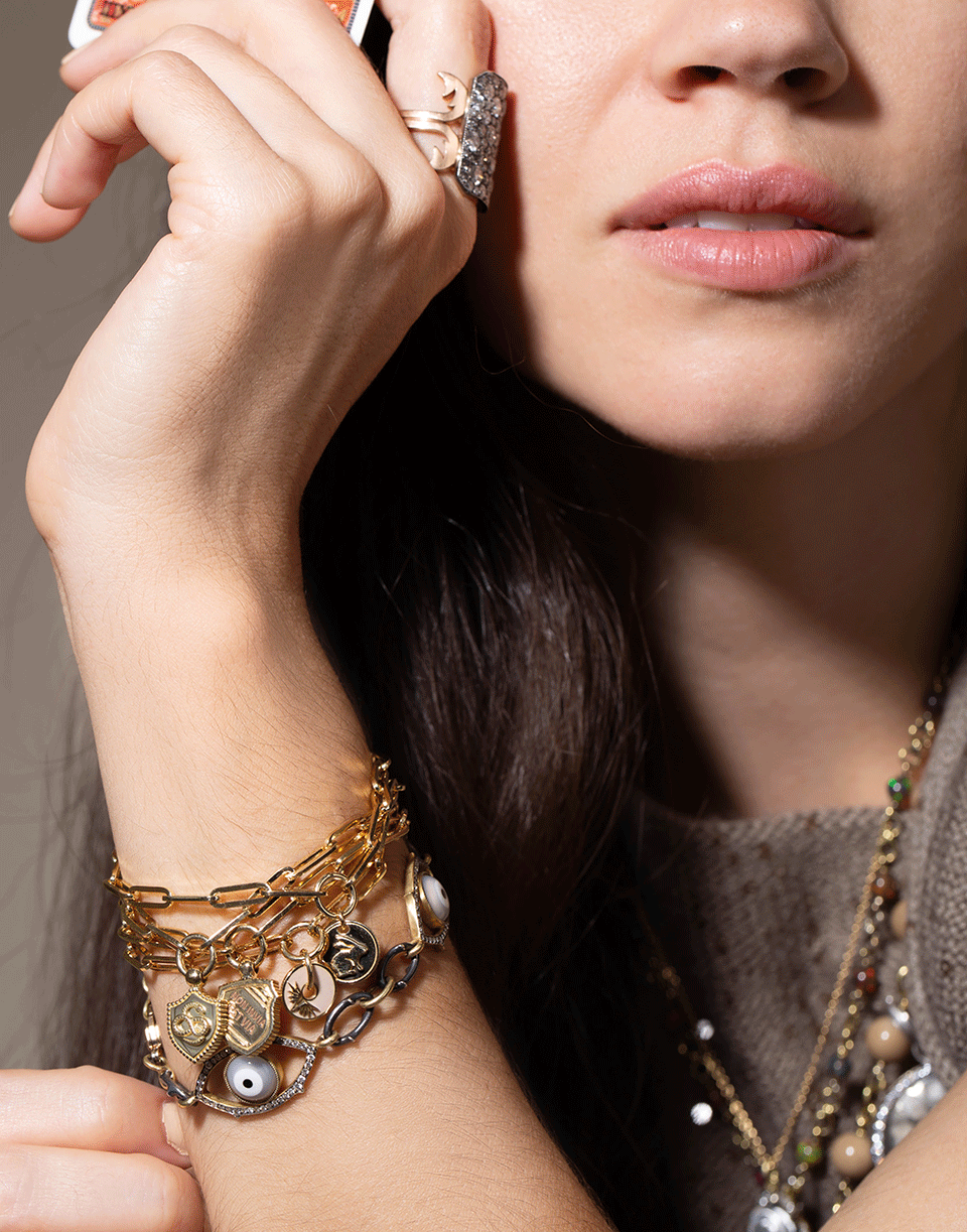 FOUNDRAE-Blush Wings Fob Clip Bracelet-YELLOW GOLD