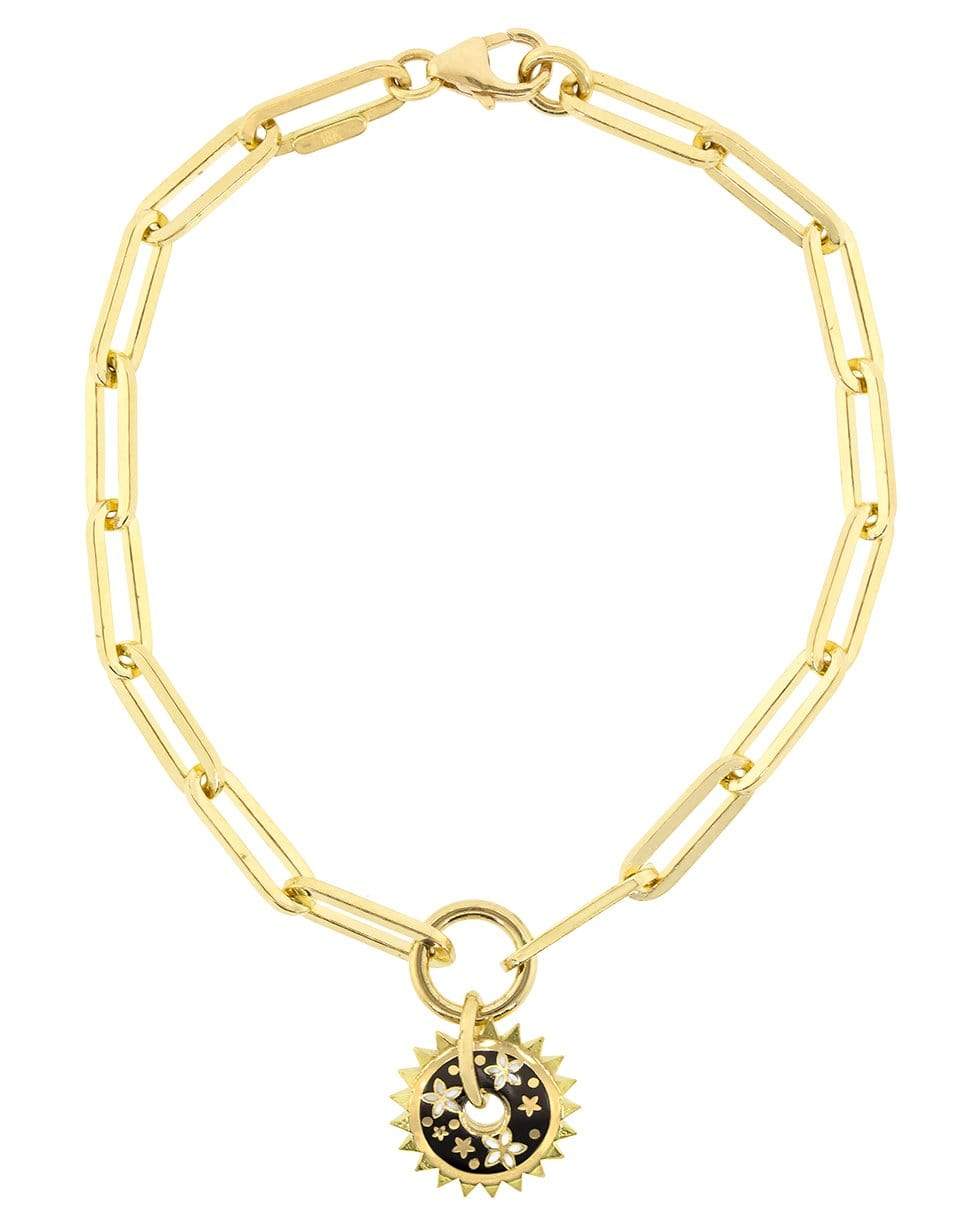 FOUNDRAE-Dark Blossom Fob Clip Bracelet-YELLOW GOLD