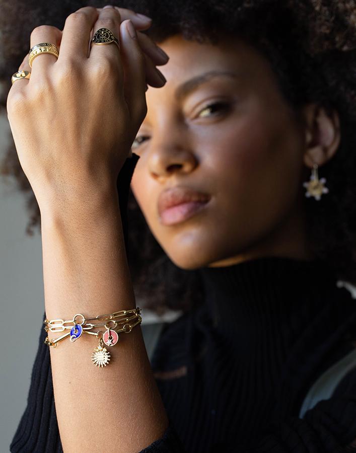 FOUNDRAE-Metal Element Chain Bracelet-YELLOW GOLD