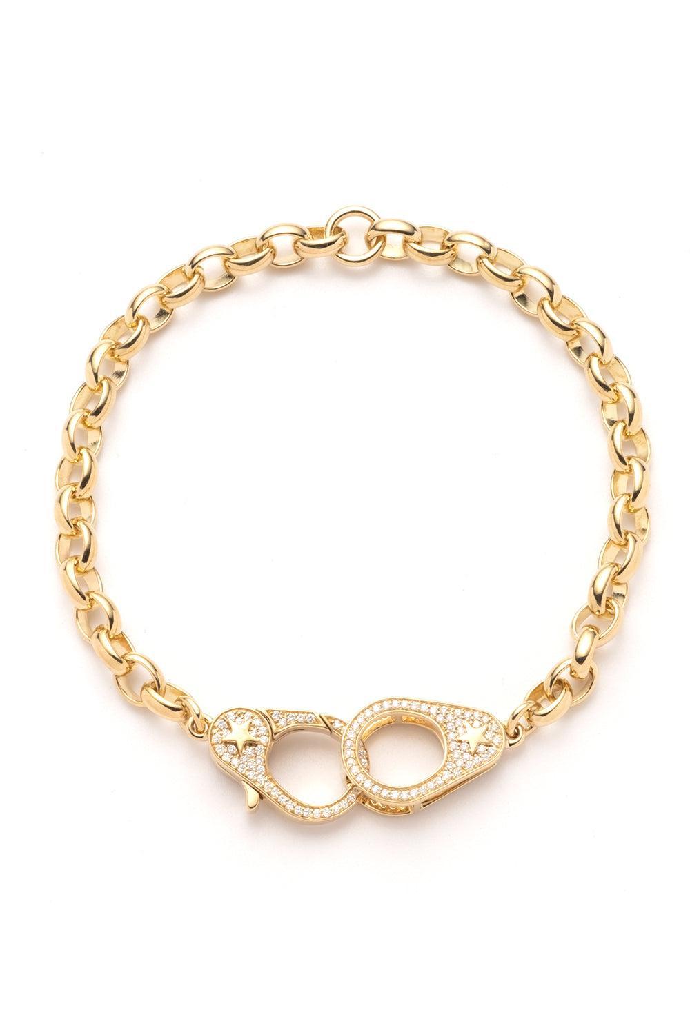 Sister Hook - Heavy Diamond Belcher Bracelet-YELLOW GOLD-JEWELRYFINE JEWELBRACELET O-FOUNDRAE