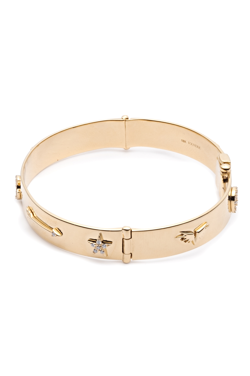 Symbols Classic Triptych Bangle Bracelet-YELLOW GOLD-JEWELRYFINE JEWELBRACELET O-FOUNDRAE