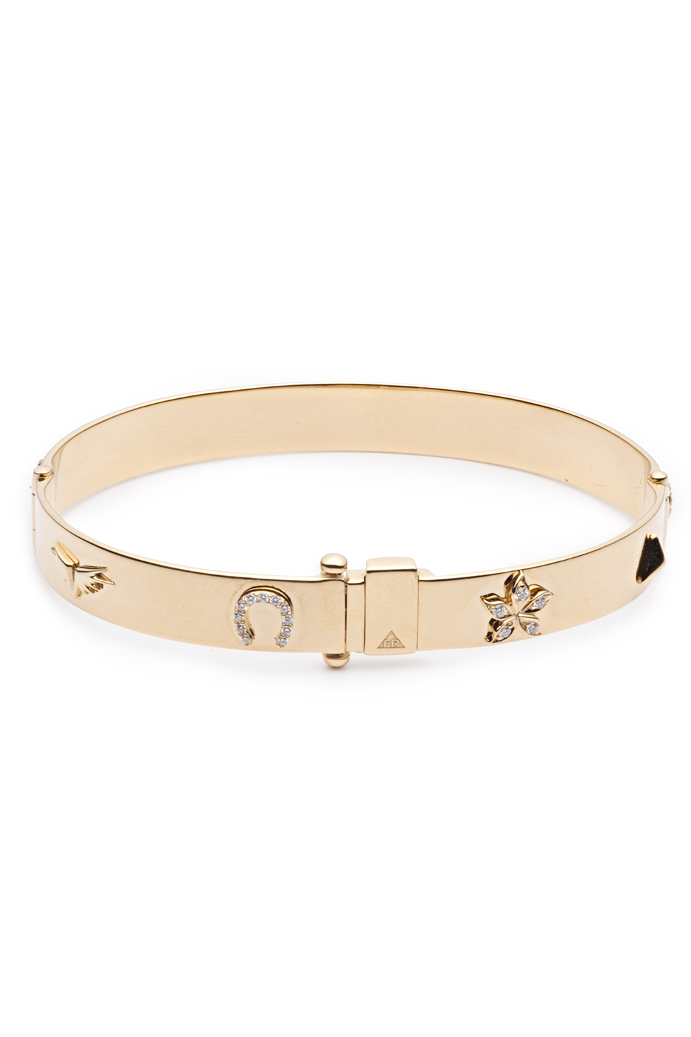 Symbols Classic Triptych Bangle Bracelet-YELLOW GOLD-JEWELRYFINE JEWELBRACELET O-FOUNDRAE