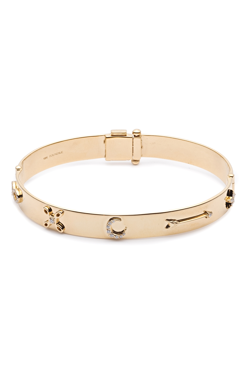 Symbols Classic Triptych Bangle Bracelet-YELLOW GOLD-JEWELRYFINE JEWELBRACELET O-FOUNDRAE