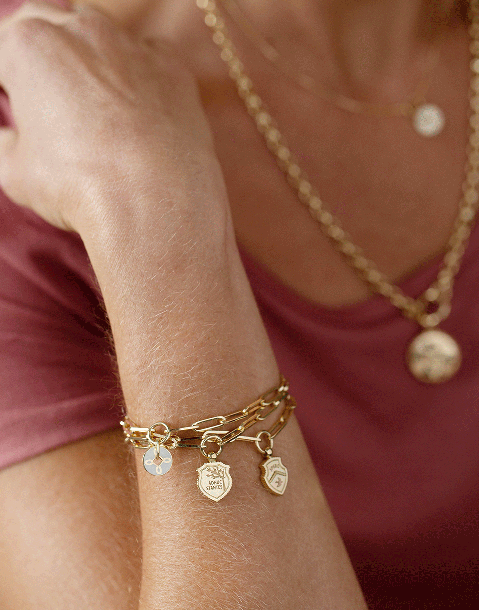 FOUNDRAE-True Love Knot Fob Clip Bracelet-YELLOW GOLD